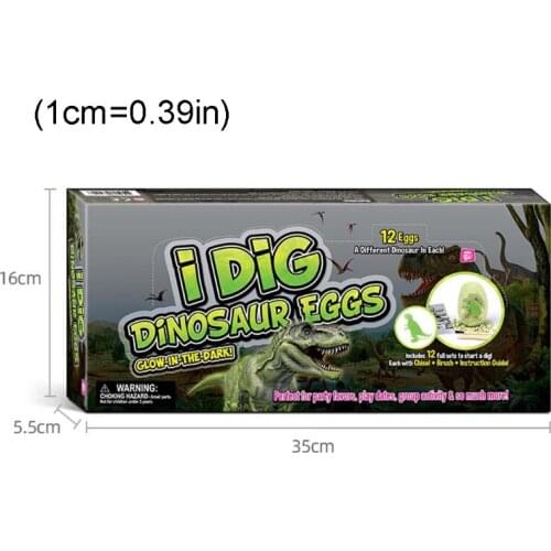 Glow in The Dark 12 Mystery Excavation Adventure Dinosaur Eggs Kit from Jurassic Q6PD