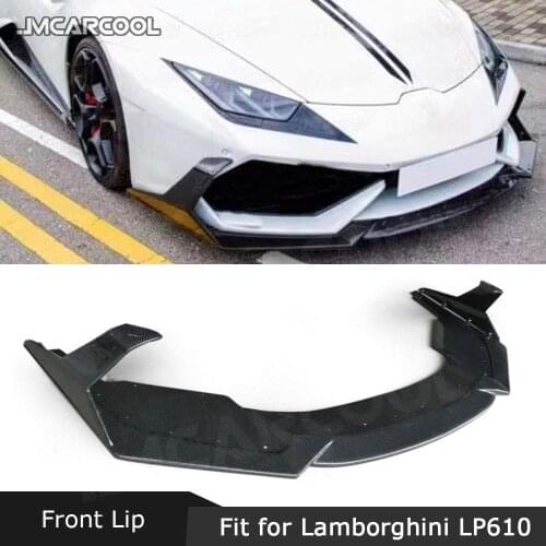 Carbon Fiber Material Front Bumper Lip Chin Spoiler With Splitters Case For Lamborghini Huracan LP610-4 Auto Car Style2014-2018