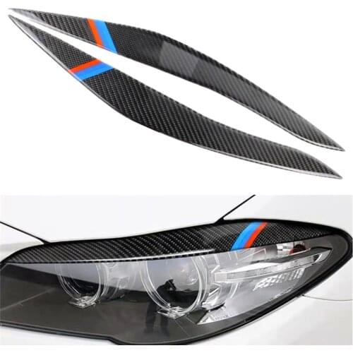 Car Headlight Tabs Carbon Fiber Accessories Trim Auto Decoration For BMW 3 Series F90 F30 320i 325i 316i 1 Pair