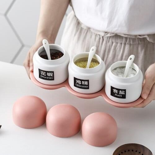 High-quality Ceramic Ceramic Spice Jars Rustproof Odorless Condiment Pots Seasoning Container