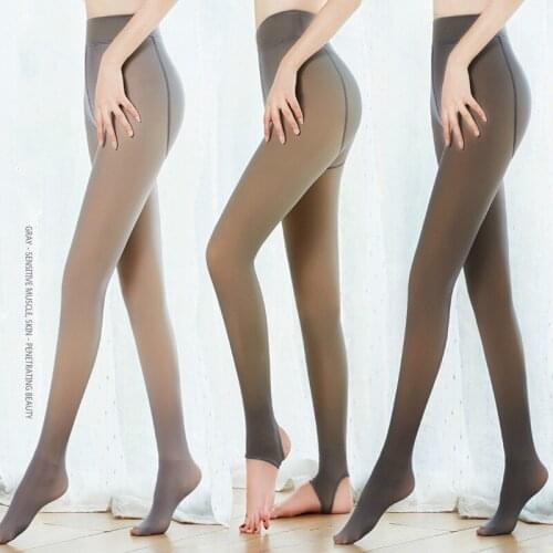 90g 200g 300g Velvet Gray Skin penetrating Autumn Winter Female Plus Velvet Anti hook Real Legged Black Coffee Pantyhose Women