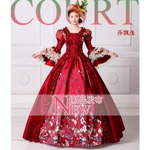 Halloween costumes for women Queen Elizabeth Cosplay edwardian dress medieval costume for women victorian ball dress party 3xl