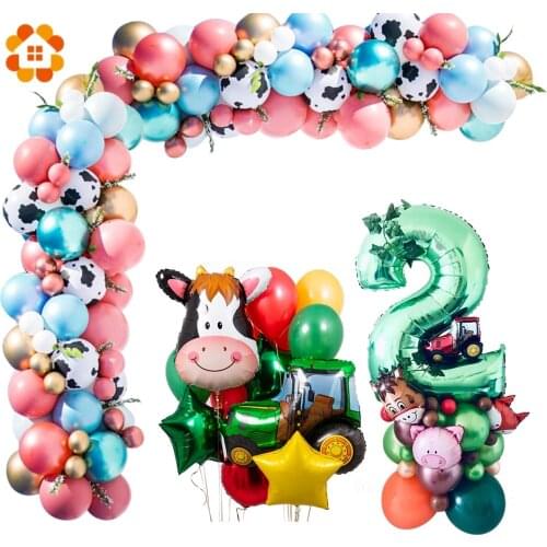 1set Farm Animal Balloon Jungle Safari Party Supplies Children Boy Birthday Party Cartoon Farm Theme Baby Shower Decorations