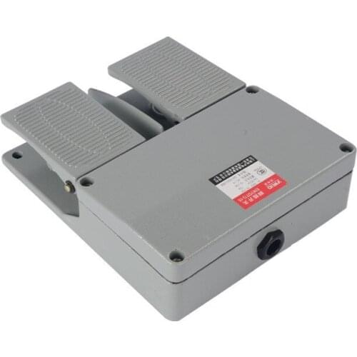 1PCS YDT1-15 New fashion design AC 220V 10-15A guaranteed aIuminium aIIoy doubIe pedal switches foot switch