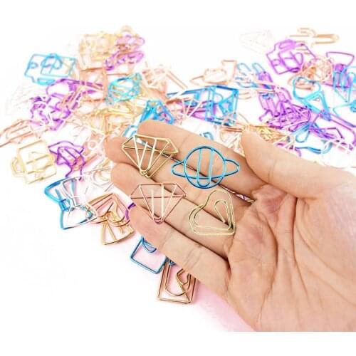 10pcs Cute Cactus Star Ice Cream Mini Paper Clips Bookmark Clip For Home Wedding Office Accessories Paper Clips Patchwork Clip