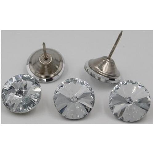 1000pcs/lot 20mm Glass Crystal Buttons Upholstery Nail Stud Sofa Bed Headboard Decor Furniture bauhinia studs