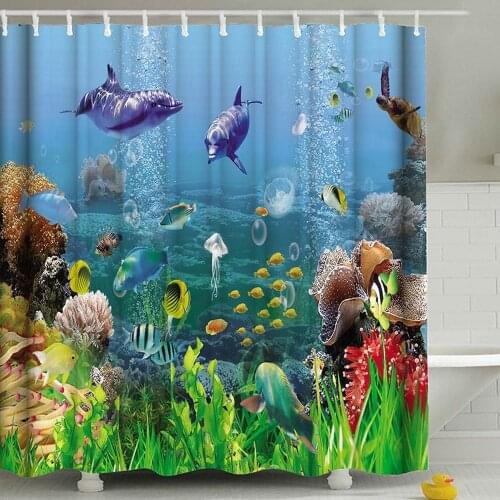 3Underwater World curtains curtain shower curtain Shower curtain Shower curtain Bath curtain Shower curtains Bathroom curtains