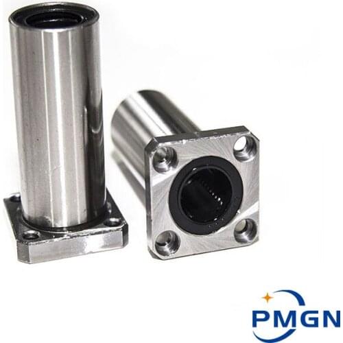 4 PCS LMK8LUU/LMK10LUU/LMK12LUU long type Rectangular Flange High quality Linear Bearing CNC Linear Bush for 3D Printer Parts