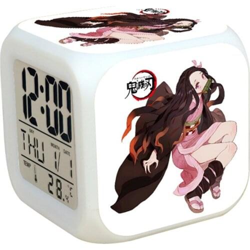 Anime Demon Slayer Kimetsu No Yaiba Clocks Hashibira Inosuke Zenitsu Agatsuma Kamado Tanjirou Nezuko Alarm Clock Figure Toy Doll