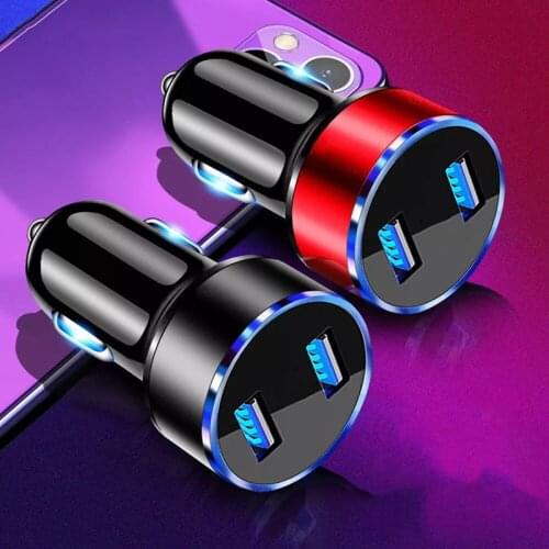 4.8A Car Chargers No Display 2 Ports Fast Charging For Huawei iphone 11 8 Plus Universal Aluminum Dual USB Car-charger Adapter