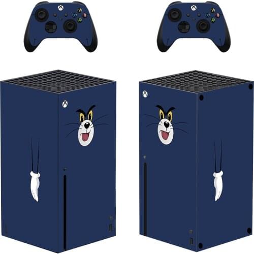 Cute Cat Cartoon Skin Cover for Xbox Series X Skin Sticker Decal Cover for Xbox Series X Console and 2 Controllers Skin Sticker