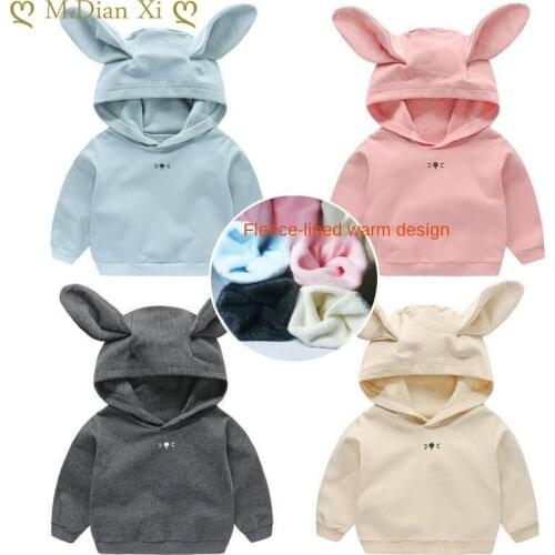 Childrens Clothing Boys and Girls Clothing Winter and Spring Sweaters Cute Earrings Hoodies Fleece Sweater Children Clothes