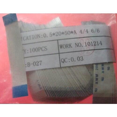 FFC 1.0pitch 20pin 50mm long type A Flexible Flat Cable For TTL LCD DVD Computer Printer AWM 80C 60V VW-1