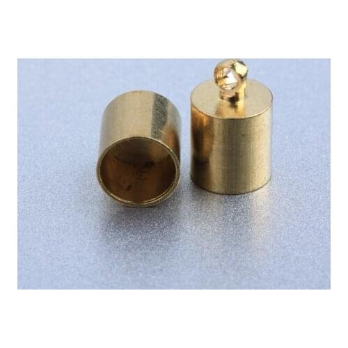 Jewelry findings Raw Brass end cap crimp beads cap end beads End caps for laether cord 7*11mm