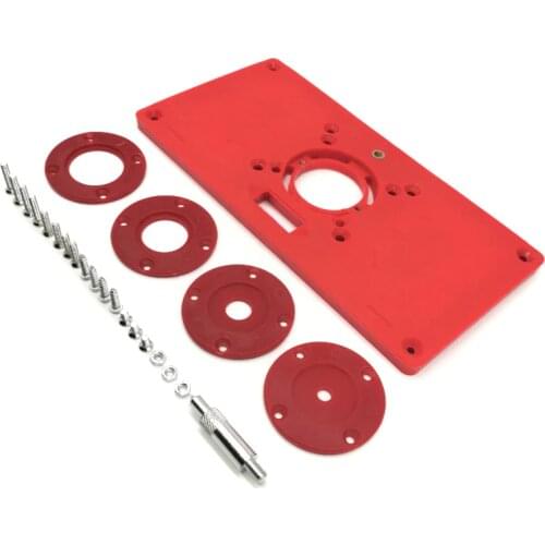 ABS Router Table Insert Plate w/ 4 Rings For Woodworking Benches Trimmer Models Engraving Machine Woodworking tools