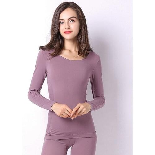 Women Slim Thermal Underwear Set Full Sleeves O Neck Modal Soft Warm Elastic Long Johns Autumn Winter Bottoming Clothing