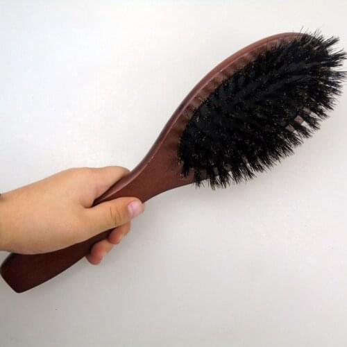 New Massage Comb Natural Boar Bristle Hairbrush Anti-static Hair Scalp Paddle Brush Beech Wooden Handle Hair Brush Styling Tool