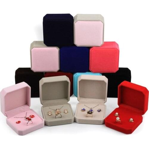Multifunctional Velvet Jewelry Storage Case Jewelry Packaging Gift Box Ring Earring Display Necklace Collection Elegant Gift Box