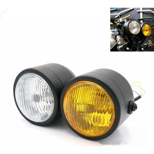 Motorbike headlights CNC Chrome Double Projector Headlights For Motorcycle GN125 CBR125R CG125 Cafe Racer Headlight