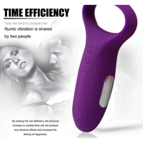 Male Vibrating Ring 7 Speed Penis Vibrator Waterproof Rechargeable Powerful Clit Stimulator Sex Toy for Male and Couples