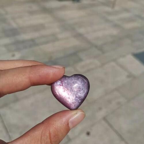 Natural lepidolite carved Heart Love Stone for Jewelry Making