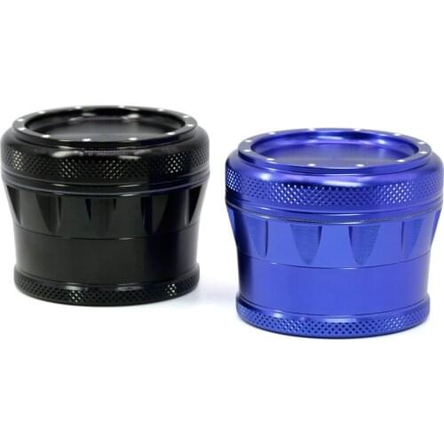 New 4 Parts 69mm Aluminum Alloy Tobacco Smoke Herb Grinder Hand Crank Muller Mill Pollinator Shisha Hookah Pipe wholesale 2020