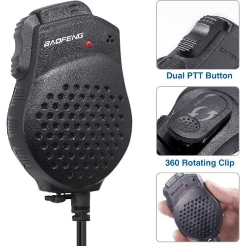 Original 2 Dual PTT Speaker Mic Microphone For Baofeng UV-82 UV-82Plus GT-5TP Portable Radio Walkie Talkie BF-UV82 Two Way Radio