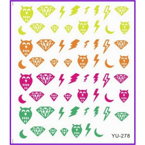 1X Water Transfers Stickers Nail Decals Stickers Decal Grafitti Star Diamond Wave Lace Kiss YU277-282