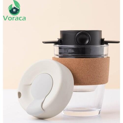 340ml Portable Borosilicate Glass Coffee Cup Anti-scalding Transparent Hand Drip Coffee Cups for Home Travel Office Coffeeware