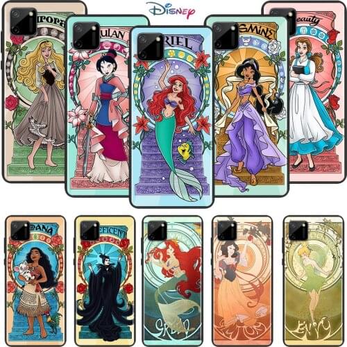 Disney Cartoon Animation Princess Cover For OPPO Realme 7i 7 6 6S 6i 5S 5i 3i 2 Narzo 10 20 Pro Global TPU Silicone Phone Case