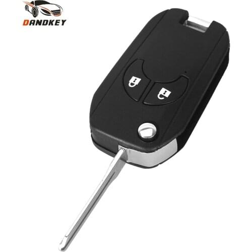 Dandkey 2 Button Smart Flip Folding Remote Key Case Shell Fob For NISSAN Cube Micra Qashqai Juke Free Shipping Key Shell