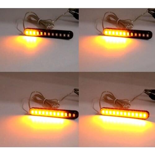 Flowing water flicker led Motorcycle Car 12 LED Turn Signal Light Tail Brake Stop License Plate Lamp Rear Light