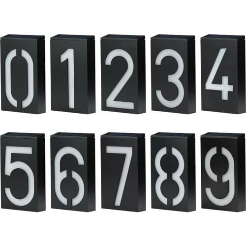 LED Solar Power Light Sign House Hotel Door Address Plaque Number Digits Plate Lamp Outdoor Wall Led Home High Brightness Sign