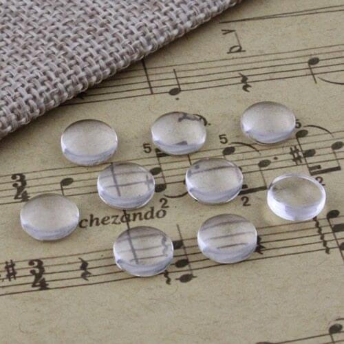 8mm Thickness:3mm Round Flat Back Clear Glass Cabochon Dome Cameo Jewelry Finding 30pcs/lot (K02892)