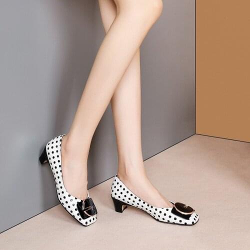 2021 New Newest Shoes For Women Spring Summer Newest Hot Ssale Thick Heels Pumps Fashion Office Lady Shoes Woman Heels