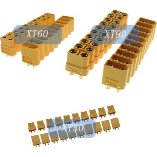 10pair Amass XT30U XT60 XT90 Male Female Bullet Connector Banana Plug 4.5mm Gold Plated For RC FPV Lipo Battery