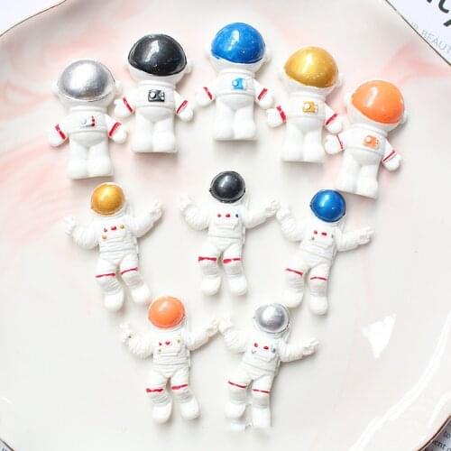 10Pcs Cartoon Astronaut Character Resins Flatback Cabochon Fit Phone Case Decoration DIY Resin Crafts Scrapbooking Accessories