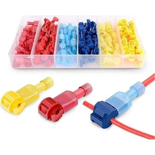 120pcs T-Tap Wire Connectors,Self-Stripping Quick Splice Electrical Wire Terminals Insulated Male Quick Disconnect Spade
