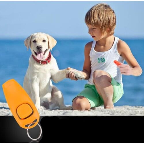 2 In 1 Pet Clicker Training Whistle Dog Portable Mini Trainer Assistive Guide Key Ring Dog Training Dogs Pets Accessories