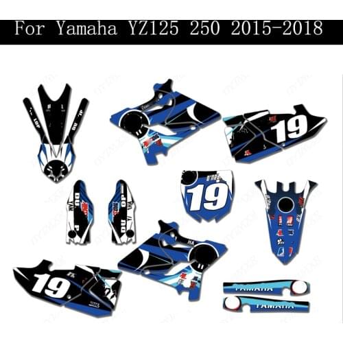 2015-2018 For Yamaha YZ 125 250 Motorcycle Fairings Graphics Stickers Kits Background Decals YZ125 YZ250 2015 2016 2017 2018