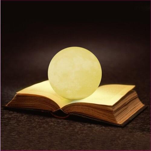 3D Moon LED Light Toys Baby Feeding Night Lamp Lunar Projector Novelty Gifts Children Room Decoration Party Lights w/ Wood Stand