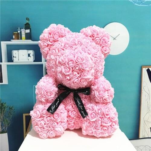 40cm Flower Bear Drop Shipping Cute Rose Foam Teddy Bears Wedding Home Decorations Birthday Valentiness D Gift Love Bear Dolls