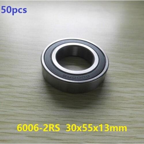 50pcs/lot 6006RS 6006-2RS 6006 2RS RS 30*55*13mm Deep Groove Ball bearing double rubber Shaft 30x55x13mm