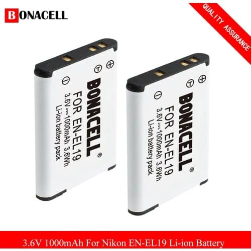EN-EL19 Batteries For Nikon Coolpix W150 S32 S100 S2800 S3200 S3300 S3500 S3600 S4100 S4200 S4300 S5200 S5300 S6500 S6600 S6800