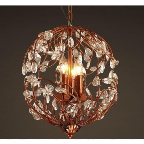 American Chandelier Lights Retro Crystal Firefly Chandelier Lamps Dining Room Bar Coffee Shop Suspension Lamp Lighting Fixtures