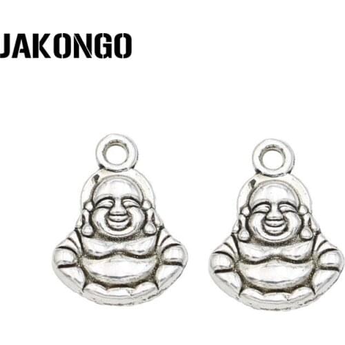 Antique Silver Plated Buddha Charms Pendants for Jewelry Making Bracelet Accessories DIY Findings Handmade Craft