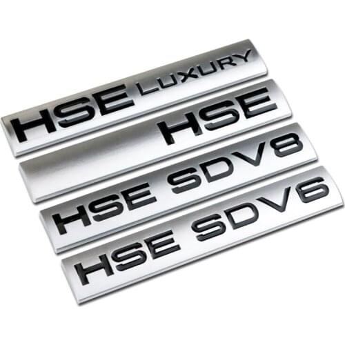 Car Sticker Emblem Badge For Land Rover HSE Tail Metal Silver Electroplate 9.5x1.5cm Tuning Car Styling Accessories