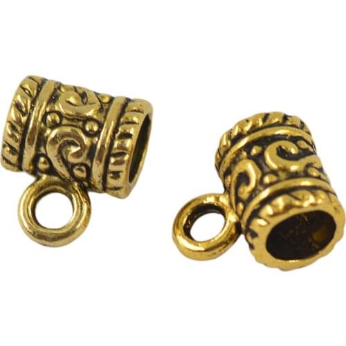 50 pcs Bail Slider Hanger Beads Pendant Dangle Charms Fit Bracelet Necklace