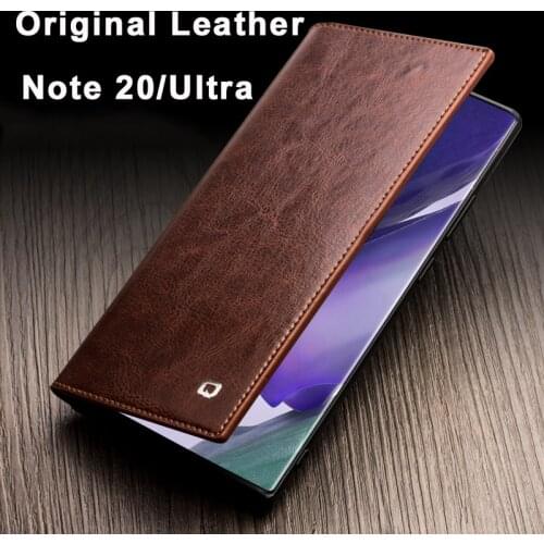 Genuine Leather Flip Wallet Case For Samsung Note 20 Ultra Note 20 Cover Card Slot Retro Leather Case For Samsung Note20 Ultra