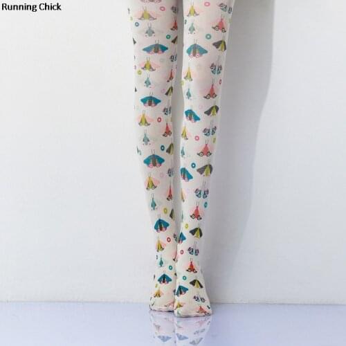 Color Butterfly Digital Printing Women Pantyhose, Dropship, Bulk, 120D Thickness Velvet Tight, Wholesales